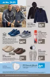 Gazetka promocyjna Aldi Nord - Aldi-Vorschau - Gazetka - ważna od 29.01 do 29.01.2022 - strona 16 - produkty: active touch, asti, auer, brie, bügel, Clin, decksohle, eis, Elan, erde, FFP2, Gesichtsmaske, gin, Hausschuhe, Maske, medizinprodukt, natur, Rauch, Ria, rind, ring, rwe, schuhe, Sport, Ti, tisch, walkx, wasser, ZTE