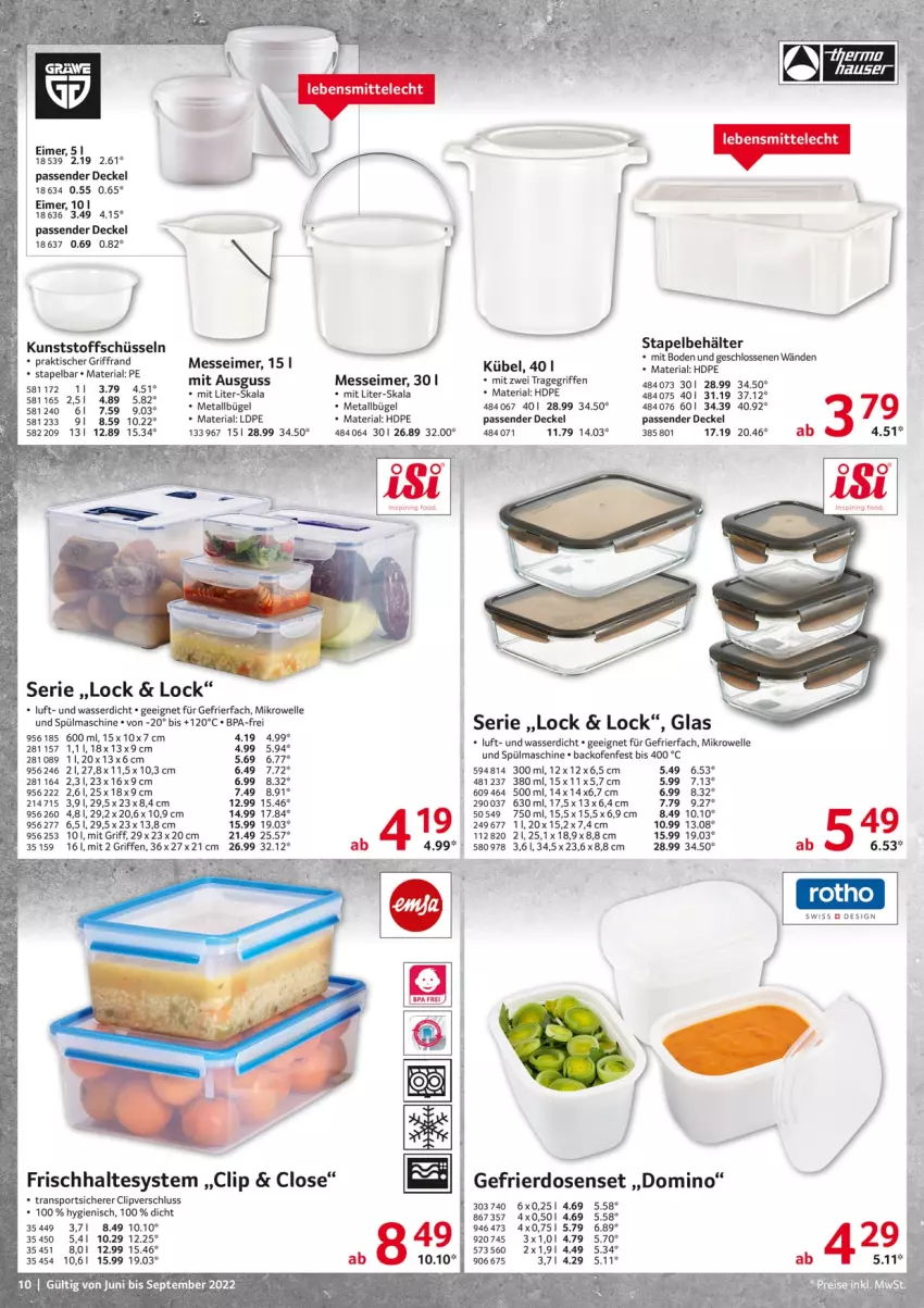 Aktueller Prospekt Selgros - Gastronomie - von 01.06 bis 30.09.2022 - strona 10 - produkty: backofen, Behälter, bügel, decke, Deckel, eimer, elle, gefrierfach, mikrowelle, Ofen, Ria, schüssel, Sport, tragegriff, wasser