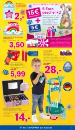 Gazetka promocyjna Kodi - Prospekte - Gazetka - ważna od 14.04 do 14.04.2022 - strona 3 - produkty: auto, Bad, eimer, eis, elle, flasche, gutschein, gutscheine, Kinder, koffer, leifheit, LG, Make-up, nerf, reis, salz, schwamm, sprühflasche, teller, Ti, tisch, tuc, waschmittel