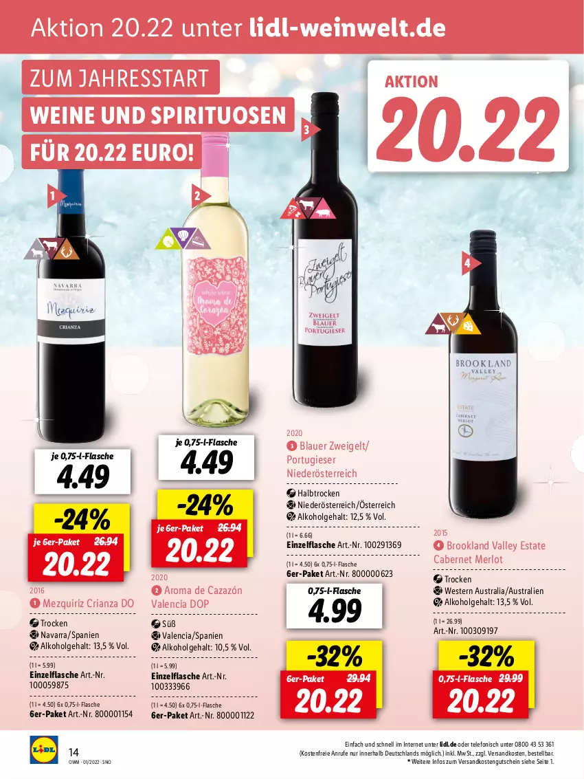 Aktueller Prospekt Lidl - Beste Weine für jeden Anlass - von 01.01 bis 31.01.2022 - strona 14 - produkty: alkohol, auer, aust, blauer zweigelt, cabernet, flasche, gutschein, LG, merl, merlot, ndk, Ria, spirituosen, telefon, Ti, wein, weine, Weste, Zweigelt