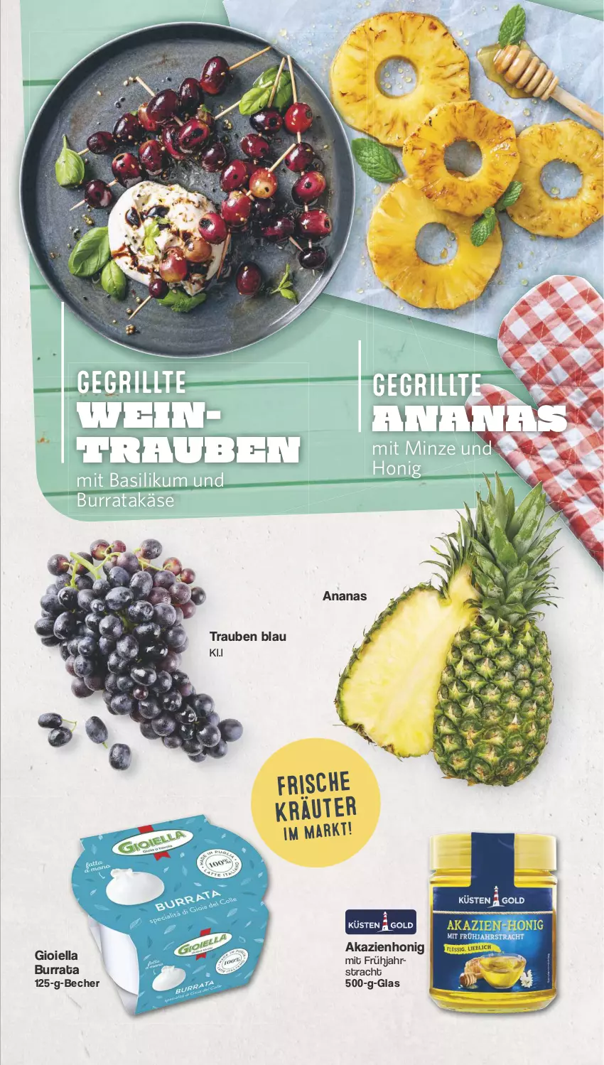 Aktueller Prospekt Famila - Prospekte - von 29.04 bis 04.05.2024 - strona 7 - produkty: ananas, basilikum, Becher, Burrata, grill, honig, Käse, kräuter, minze, trauben, wein