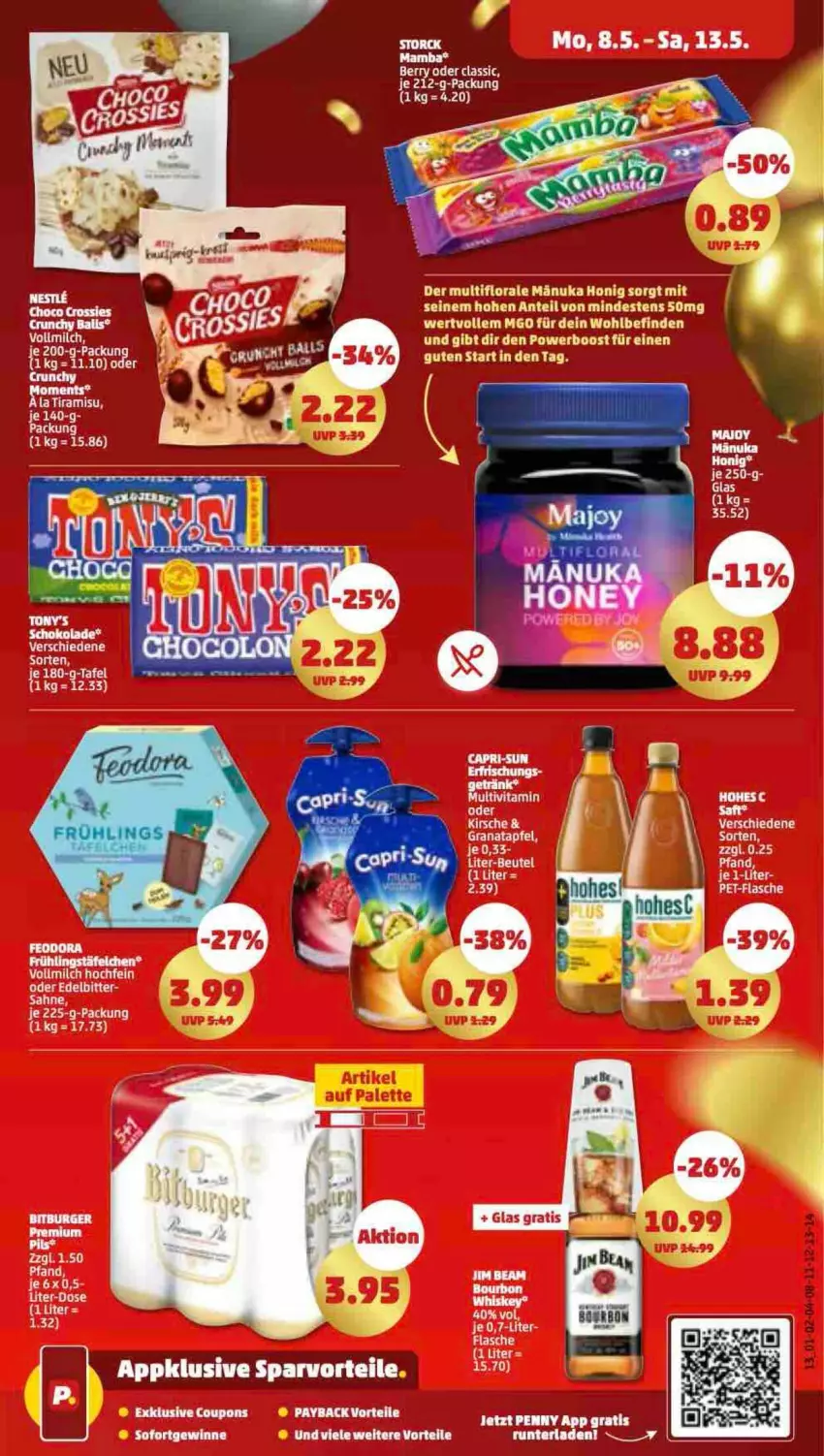 Aktueller Prospekt Penny - Prospekte - von 08.05 bis 13.05.2023 - strona 13 - produkty: apfel, ente, flasche, getränk, grana, granatapfel, Hohes C, honig, kirsch, kirsche, milch, nuk, pet-flasche, Rana, tee, Ti, vita, vollmilch