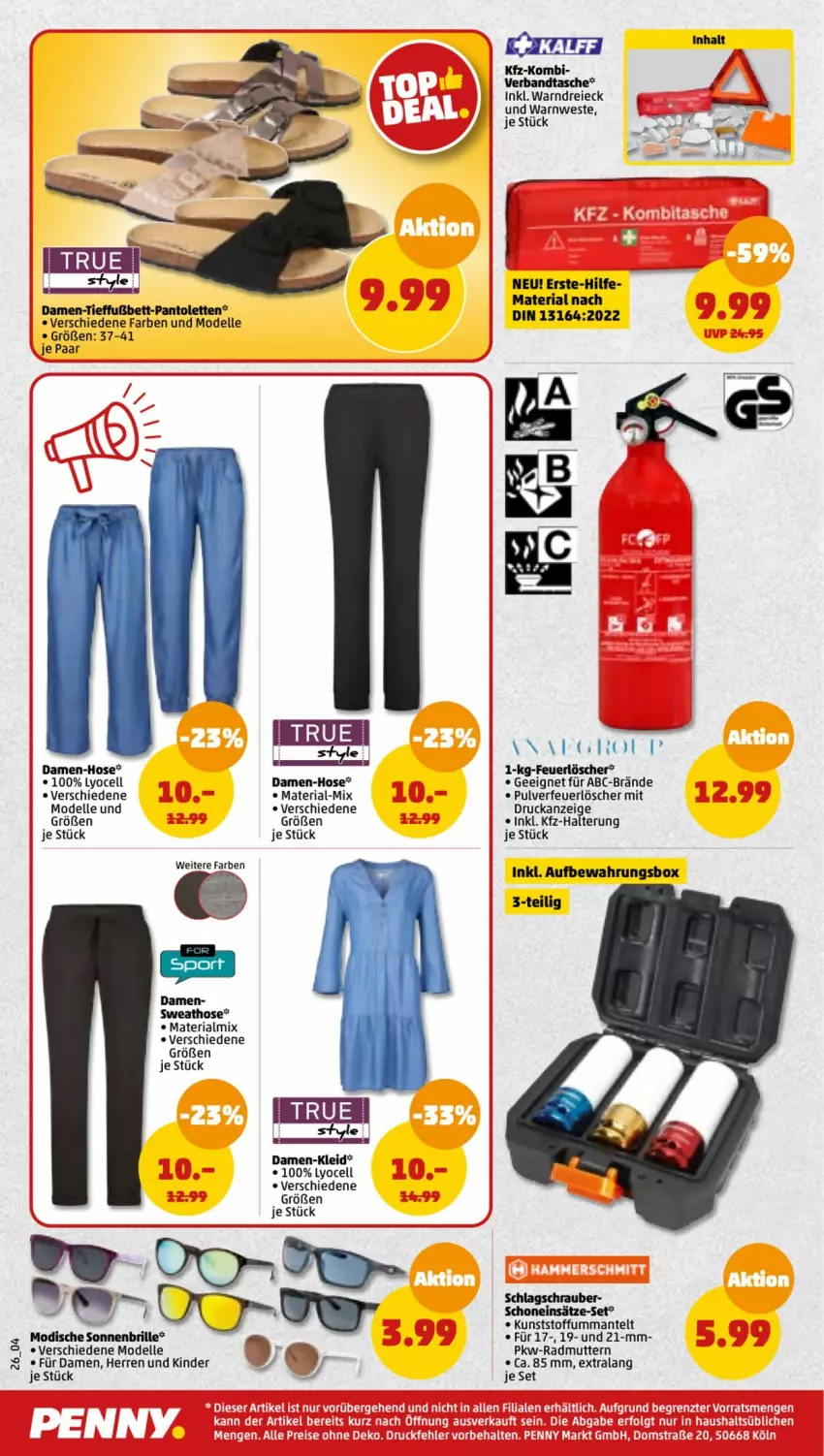 Aktueller Prospekt Penny - Prospekte - von 08.05 bis 13.05.2023 - strona 28 - produkty: aeg, aufbewahrungsbox, bett, Brille, damen-hose, dell, elle, hose, Kinder, kleid, Mantel, Mode, pantolette, pantoletten, Ria, sonnenbrille, Sweathose, Ti, Warnweste, Weste, Yo