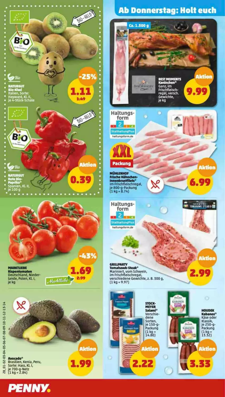 Aktueller Prospekt Penny - Prospekte - von 08.05 bis 13.05.2023 - strona 30 - produkty: avocado, brustfilet, eis, filet, filets, fleisch, grill, houdek, kabanos, Käse, regal, salami, schwein, steak, tee, wein