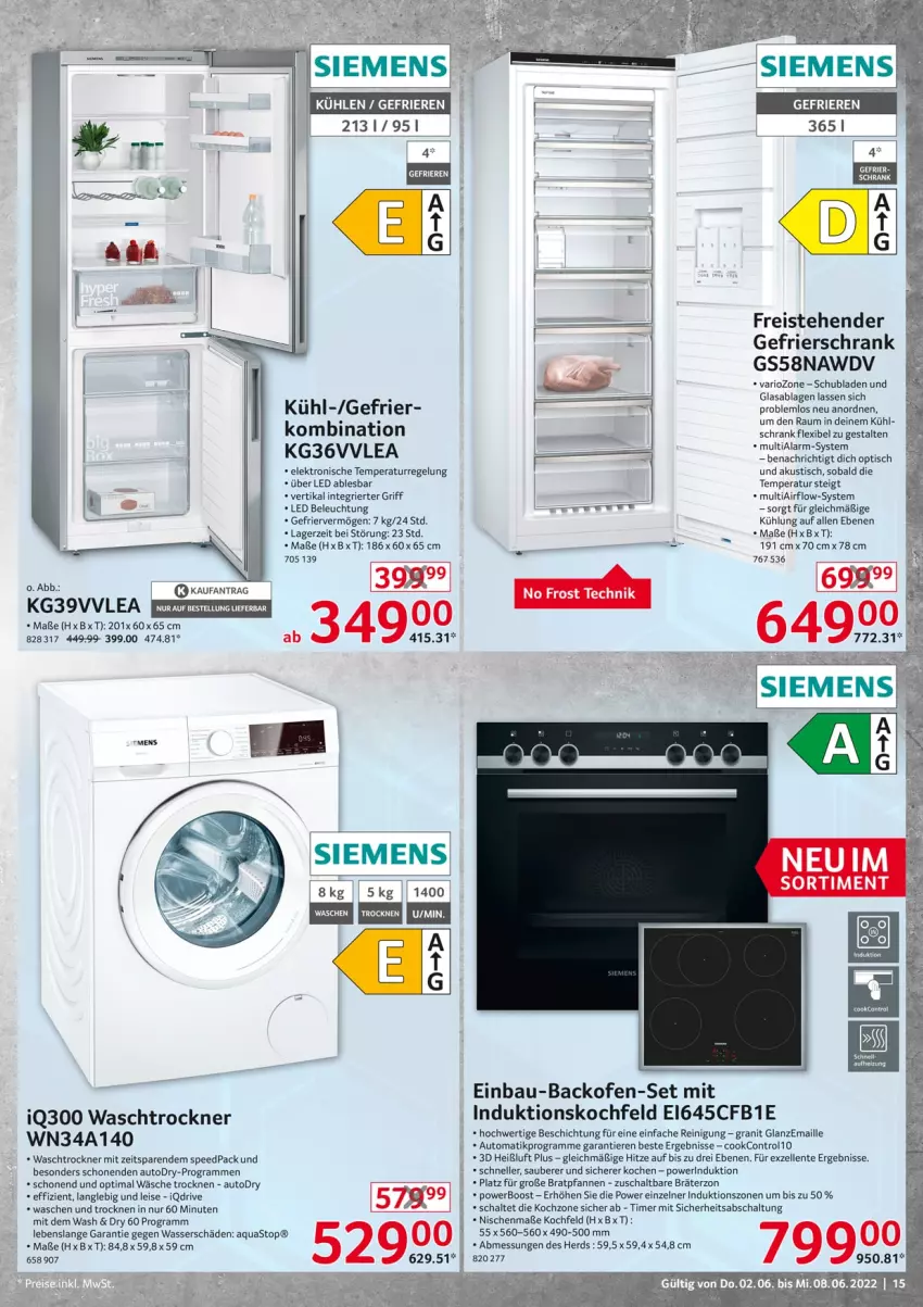 Aktueller Prospekt Selgros - Nonfood - von 02.06 bis 08.06.2022 - strona 15 - produkty: aqua, aquastop, auto, backofen, Bau, beleuchtung, bratpfanne, eis, Elektro, elle, ente, gefrierschrank, induktionskochfeld, kochfeld, maille, Ofen, pfanne, pfannen, Reinigung, reis, Schal, Schrank, schubladen, spee, Ti, Tiere, timer, tisch, Trockner, Waschen und Trocknen, waschtrockner, wasser