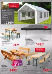 Gazetka promocyjna Selgros - Nonfood - Gazetka - ważna od 08.06 do 08.06.2022 - strona 29 - produkty: Bank, elle, ente, Faltpavillon, fenster, garnitur, Holz, lack, latte, pavillon, rama, Ria, teller, Ti, tisch, tuc, Zelt