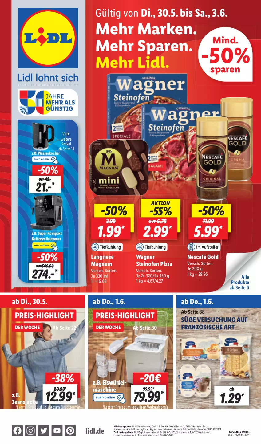 Aktueller Prospekt Lidl - Aktionsprospekt - von 30.05 bis 03.06.2023 - strona 1 - produkty: eis, elle, Ofen, reis, teller, Ti, wasser, ZTE