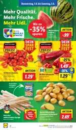 Gazetka promocyjna Lidl - Aktionsprospekt - Gazetka - ważna od 03.06 do 03.06.2023 - strona 42 - produkty: angebot, bio, cherrytomaten, eis, melone, reis, spargel, Ti, tomate, tomaten, wasser, wassermelone