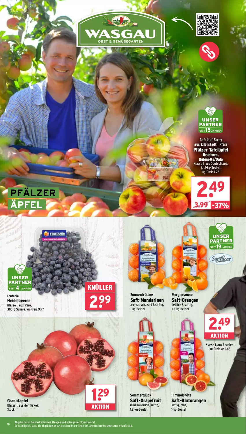 Aktueller Prospekt Wasgau - von 05.02 bis 10.02.2024 - strona 10 - produkty: angebot, apfel, beere, beeren, beutel, Blutorange, eis, elle, grana, Granatäpfel, grapefruit, heidelbeere, heidelbeeren, mandarine, mandarinen, orange, orangen, Rana, reis, Rubin, saft, Schal, Schale, tafeläpfel, Ti, tisch