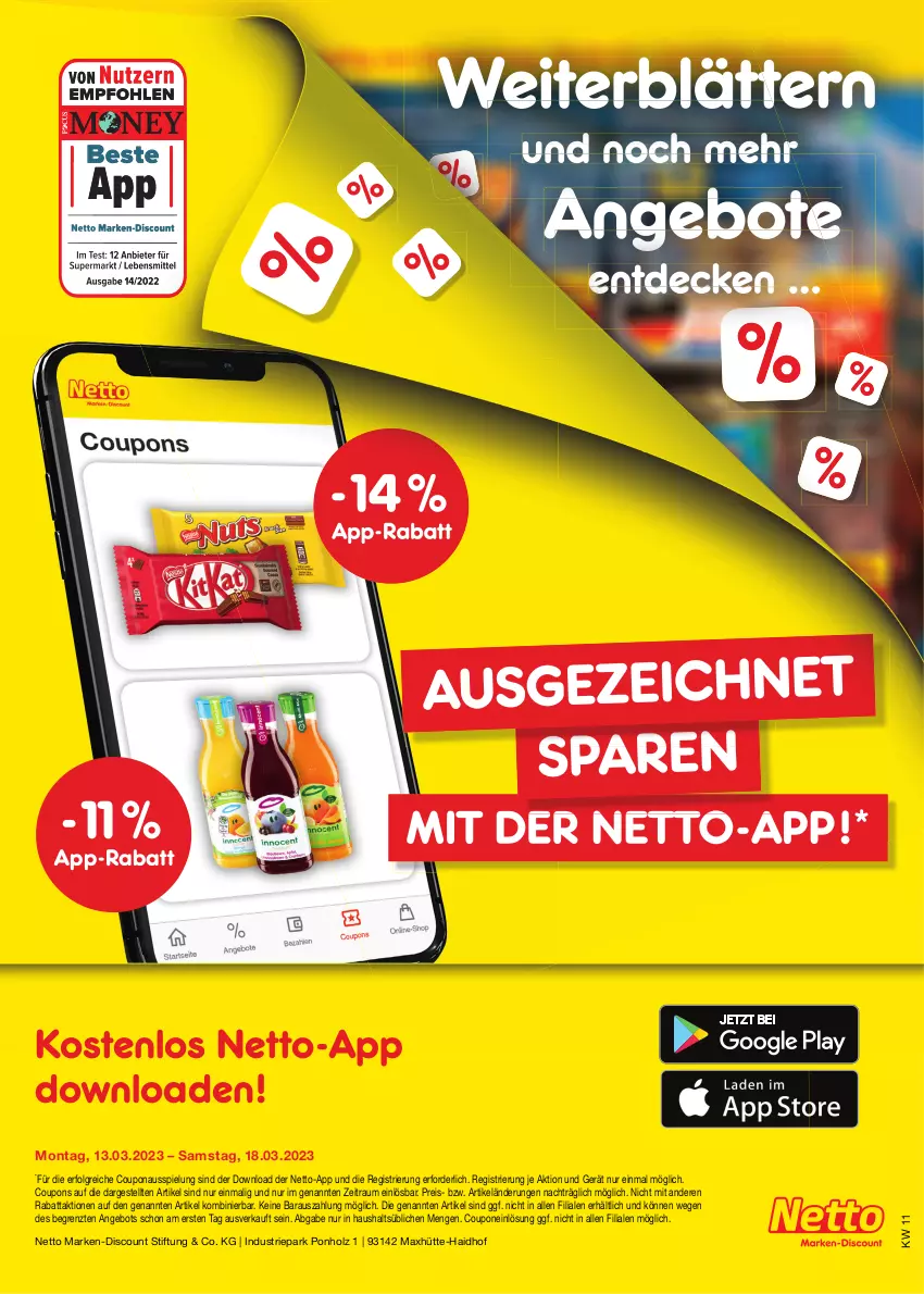 Aktueller Prospekt Netto Marken-Discount - Filial-Angebote - von 13.03 bis 18.03.2023 - strona 45 - produkty: angebot, angebote, coupon, coupons, decke, discount, eis, Holz, LG, marken-discount, reis, Ti, ZTE