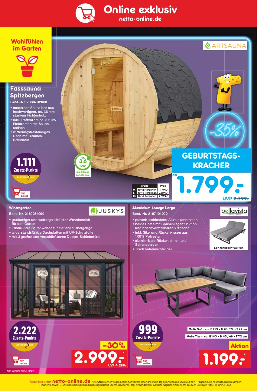 Aktueller Prospekt Netto Marken-Discount - Filial-Angebote - von 13.03 bis 18.03.2023 - strona 46 - produkty: angebot, eis, Elektro, Garten, Holz, HP, kissen, kracher, kraft, latte, Liege, Mode, ndk, Ofen, reis, Rückenkissen, rückenlehne, Sofa, sonnenliege, Ti, tisch, uv-schutz, ZTE