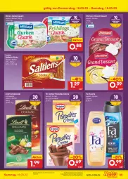 Gazetka promocyjna Netto Marken-Discount - Filial-Angebote - Gazetka - ważna od 18.03 do 18.03.2023 - strona 39 - produkty: alkohol, angebot, Becher, bestpreis, creme, dessert, Dr. Oetker, dusche, ehrmann, Ehrmann Grand Dessert, eis, gewürz, gewürzquark, lindt, lorenz, milch, milram, Paradies Creme, quark, reis, saltletts, schoko, schokolade, Ti, ZTE