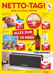 Gazetka promocyjna Netto Marken-Discount - Filial-Angebote - Gazetka - ważna od 18.03 do 18.03.2023 - strona 43 - produkty: angebot, aufstrich, bestpreis, brot, brotaufstrich, eis, freisprecheinrichtung, piccolinis, Popp, reis, rotwein, schwein, schweine, Ti, wagner, wein, weine, ZTE