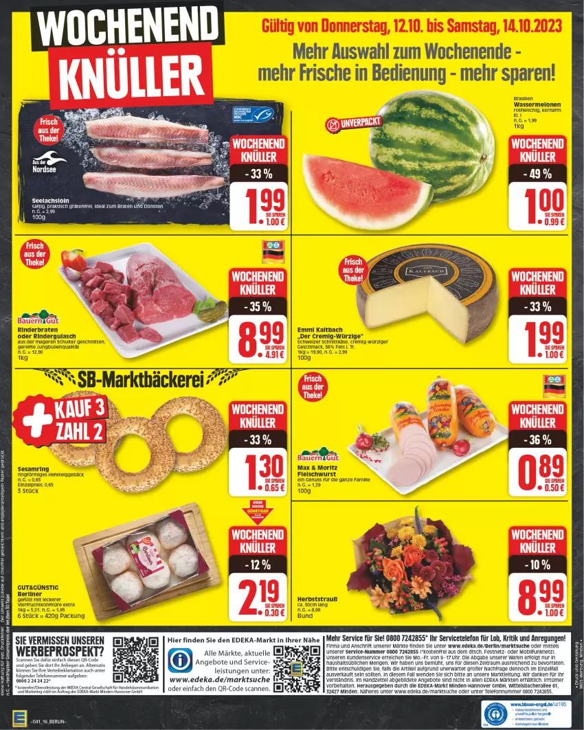 Aktueller Prospekt Edeka - Angebote der Woche - von 09.10 bis 14.10.2023 - strona 16 - produkty: angebot, angebote, auer, Bau, Bauer, braten, deka, eis, elle, ideal zum braten, lachs, LG, Liege, Nordsee, reis, rel, sac, saft, telefon, Ti, tisch, uhr, ZTE