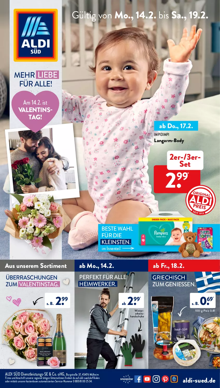 Aktueller Prospekt AldiSud - ALDI Aktuell - von 14.02 bis 19.02.2022 - strona 1 - produkty: aldi, auto, body, eis, ente, handschuhe, reis, schuhe, Ti