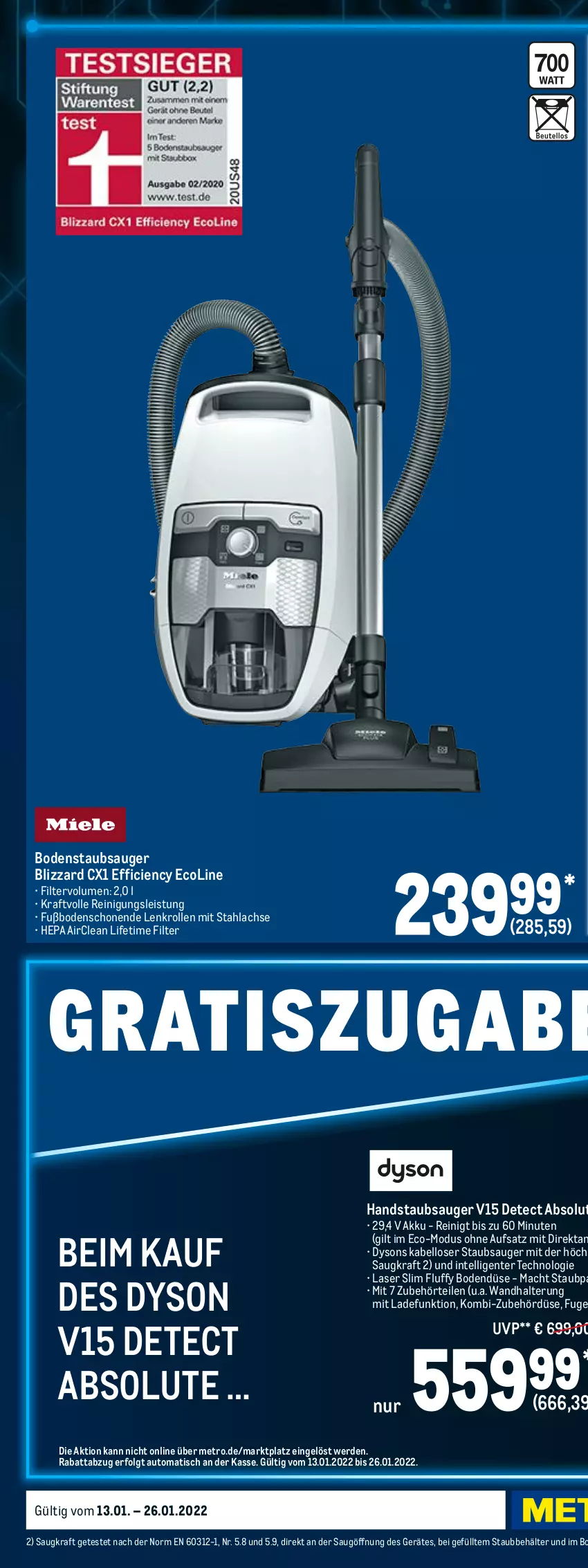 Aktueller Prospekt Metro - Technik Spezial - von 13.01 bis 26.01.2022 - strona 44 - produkty: akku, auer, auto, Behälter, beutel, Blizzard, bodenstaubsauger, Cien, Dyson, edelstahl, eis, elle, ente, erde, handstaubsauger, Intel, kraft, lachs, LG, mac, menalux, Metro, natur, natura, Reinigung, reis, schlauch, sonderposten, staubbeutel, staubsauger, teller, Ti, tisch, wandhalterung