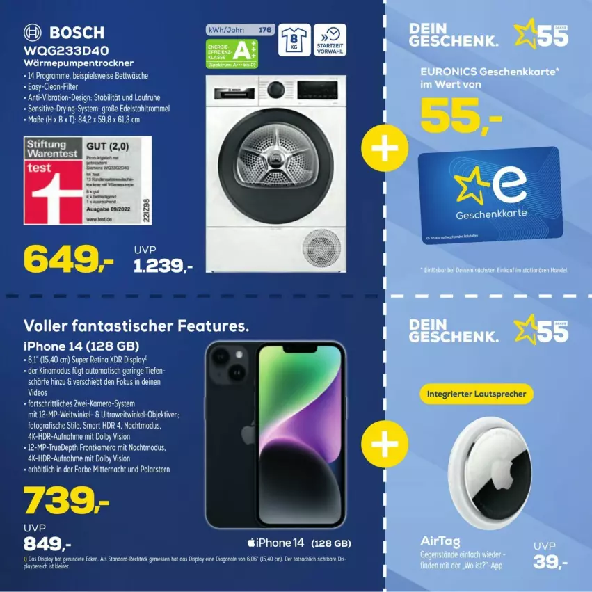 Aktueller Prospekt Euronics - Prospekte - von 20.03 bis 23.03.2024 - strona 15 - produkty: asti, bosch, fanta, iphone, kamera, Ti, tisch, Trockner, wärmepumpentrockner