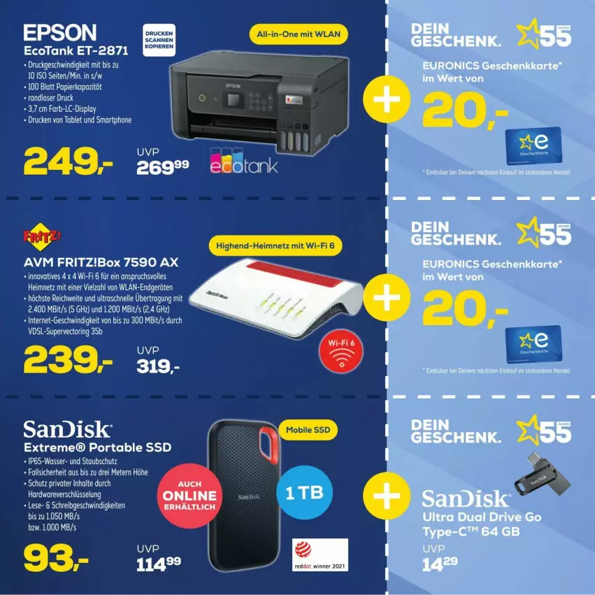 Aktueller Prospekt Euronics - Prospekte - von 20.03 bis 23.03.2024 - strona 19 - produkty: brut, elle, epson, fritz, ring, ssd