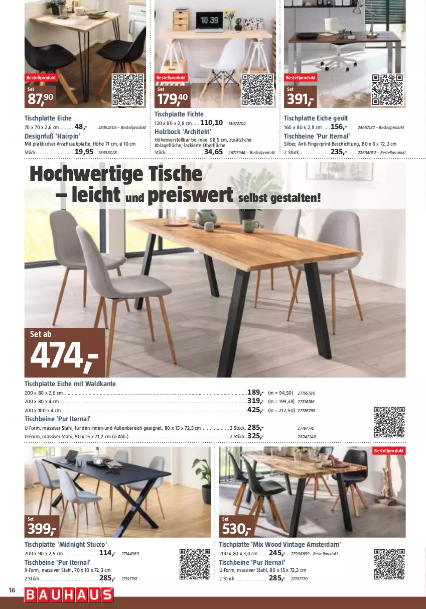 Aktueller Prospekt Bauhaus - Prospekte - von 30.09 bis 28.10.2023 - strona 16 - produkty: eis, Holz, HP, lack, latte, reis, Ti, tisch, tischplatte, tuc