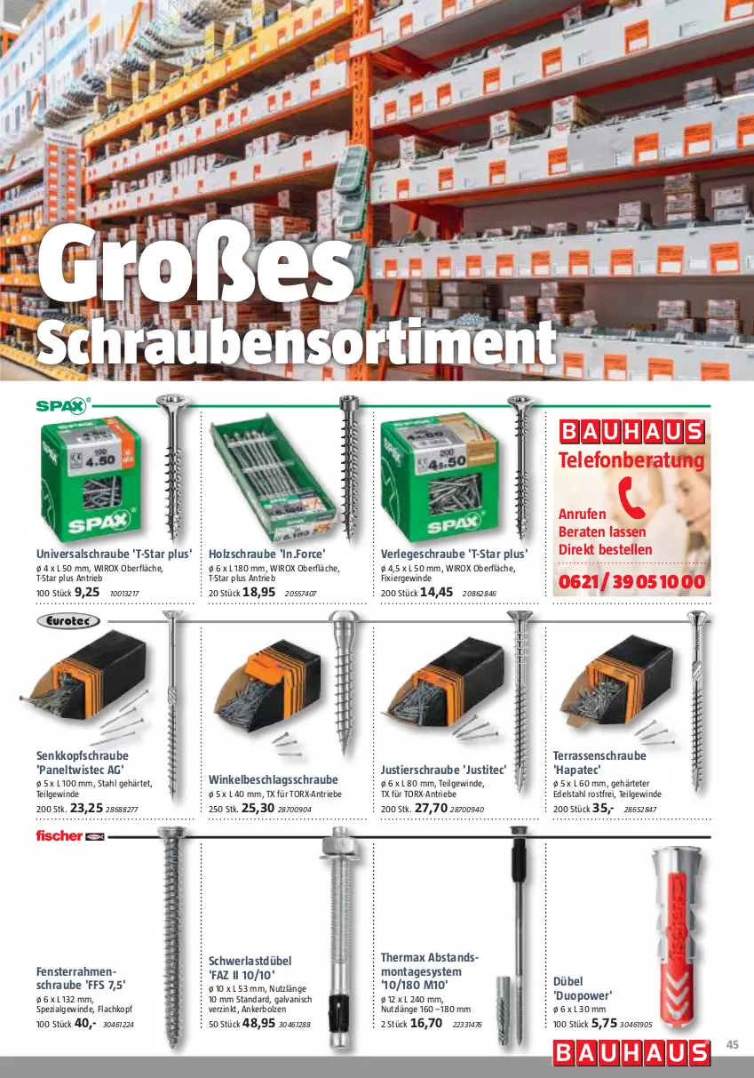 Aktueller Prospekt Bauhaus - Prospekte - von 30.09 bis 28.10.2023 - strona 45 - produkty: edelstahl, elle, fenster, Holz, LG, schrauben, Spezi, Stier, telefon, Ti