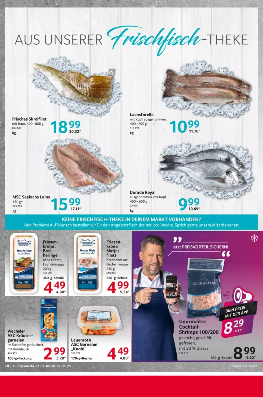 Aktueller Prospekt Selgros - Food - von 23.01 bis 29.01.2025 - strona 10 - produkty: angebot, Becher, cocktail, Dorade, dorade royal, eis, elle, filet, filets, fisch, fische, forelle, frischfisch, garnelen, hering, knoblauch, lachs, mit knoblauch, Ofen, preisvorteil, reis, rel, ring, Schal, Schale, steinofen, Waage