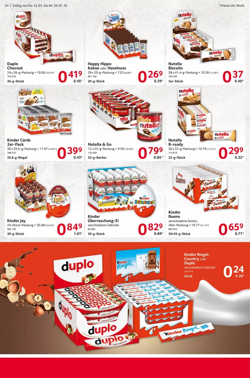 Aktueller Prospekt Selgros - Food - von 23.01 bis 29.01.2025 - strona 24 - produkty: Becher, eis, haselnuss, hipp, kakao, Kinder, nuss, nutella, reis, riegel, Ti