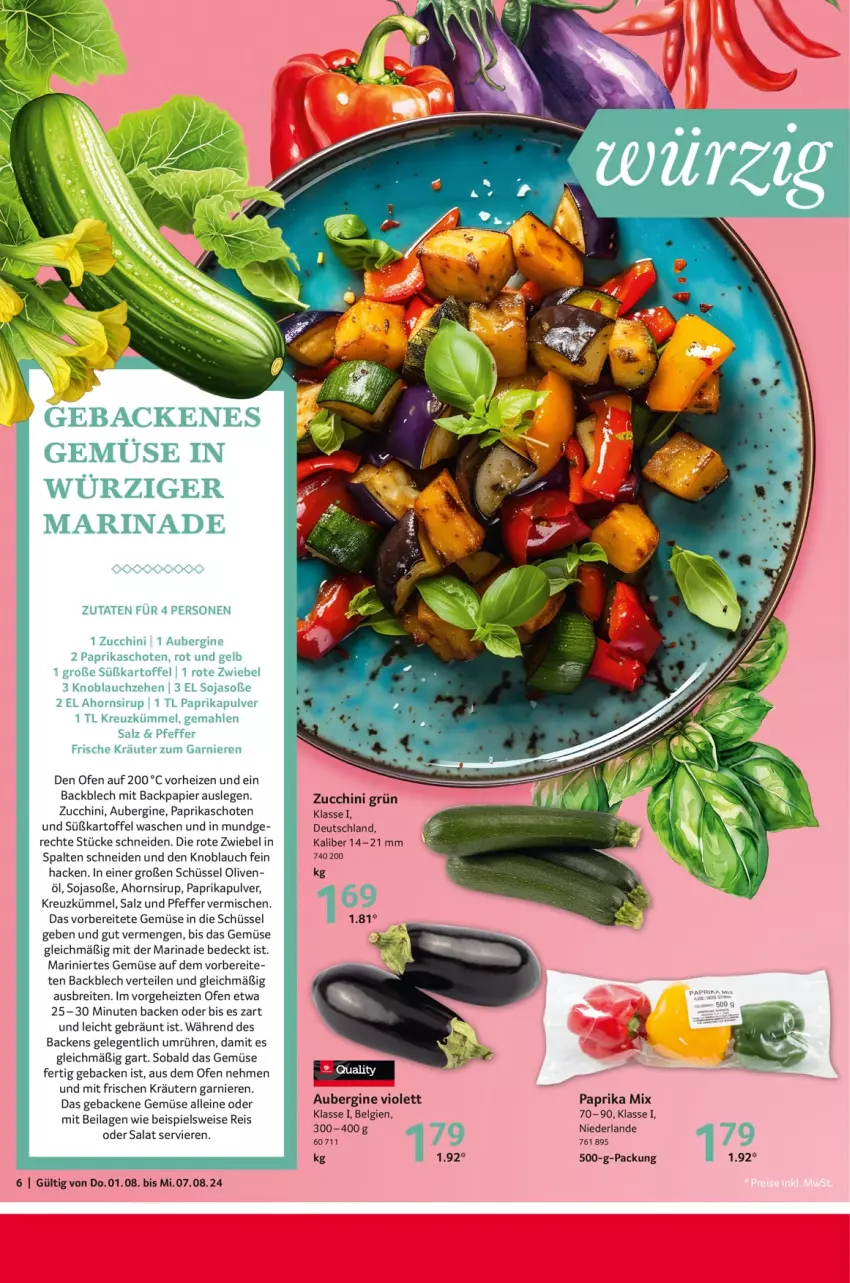 Aktueller Prospekt Selgros - Food - von 01.08 bis 07.08.2024 - strona 6 - produkty: aubergine, Brei, eis, garnier, geback, gin, ilag, kartoffel, knoblauch, kräuter, kräutern, leine, LG, marinade, Ofen, olive, oliven, papier, paprika, paprika mix, pfeffer, reis, Rote Zwiebel, salat, salz, schüssel, sirup, soja, Soße, Ti, usb, ZTE, zucchini, zwiebel