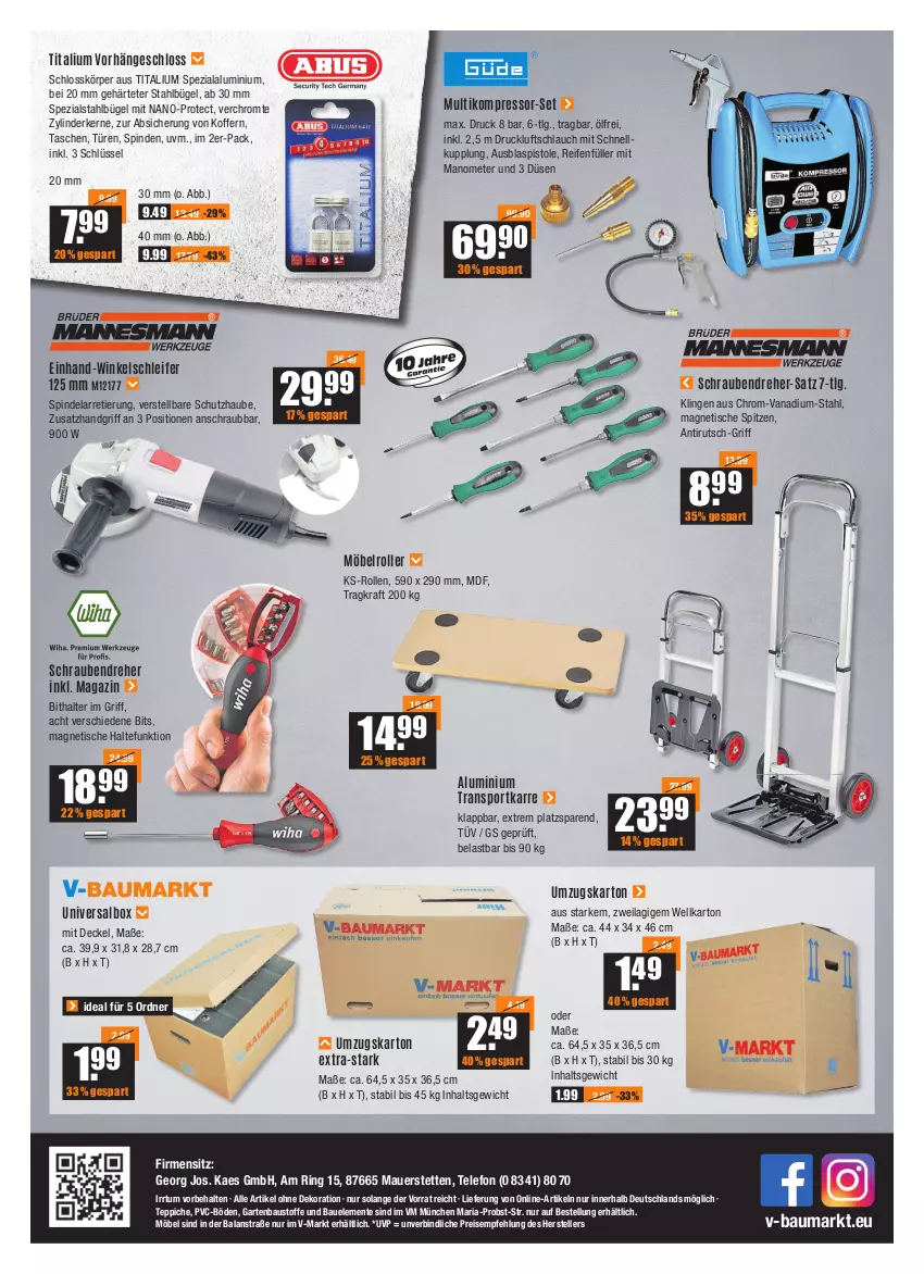 Aktueller Prospekt Vmarkt - V-Baumarkt - von 11.08 bis 17.08.2022 - strona 4 - produkty: alle artikel ohne dekoration, auer, aust, Bau, Baustoffe, bügel, decke, Deckel, dekoration, eis, elle, ente, Garten, ilag, kaes, koffer, kompressor, kraft, LG, magazin, möbel, obst, ordner, reifen, reis, Ria, ring, Roller, schlauch, schrauben, Schraubendreher, Spezi, Sport, Tasche, taschen, telefon, teller, teppich, teppiche, Ti, tisch, transportkarre, umzugskarton, usb, Winkelschleifer