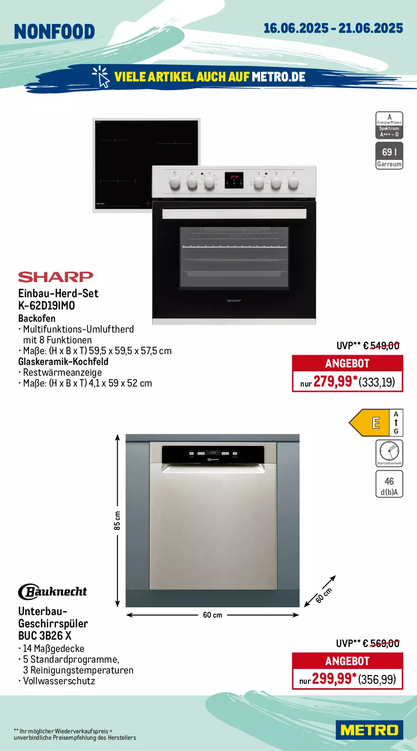 Aktueller Prospekt Metro - Wochen-Angebote - von 16.06 bis 21.06.2025 - strona 19 - produkty: angebot, auto, backofen, Bau, decke, eis, elle, espresso, garraum, geschirr, geschirrspüler, getränk, getränke, glaskeramik, glaskeramik-kochfeld, kaffee, kaffeeautomat, kaffeevollautomat, keramik-kochfeld, kochfeld, Metro, milch, nespresso, Ofen, Reinigung, reis, rum, senf, Spektrum, Spezi, tasse, teller, Ti, wasser