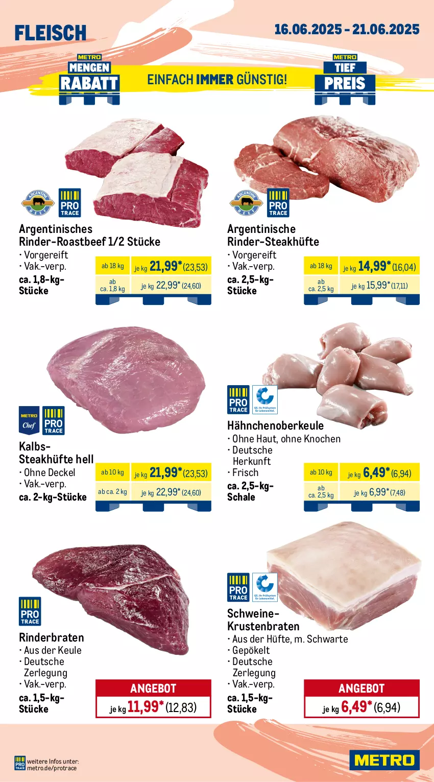Aktueller Prospekt Metro - Wochen-Angebote - von 16.06 bis 21.06.2025 - strona 2 - produkty: angebot, beef, braten, bratwurst, burger, decke, Deckel, eis, entrecôte, fleisch, gin, krustenbraten, lack, lamm, Metro, original thüringer, reis, rind, rinder, rinderbraten, ring, roastbeef, rostbratwurst, Schal, Schale, schwein, schweine, sim, spare ribs, steak, steakhüfte, steaks, thüringer rostbratwurst, Ti, tiefpreis, weber, wein, weine, wurst