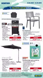 Gazetka promocyjna Metro - Wochen-Angebote - Gazetka - ważna od 21.06 do 21.06.2025 - strona 21 - produkty: abdeckhaube, aluminiumgestell, ampelschirm, angebot, edelstahl, eis, elle, gasgrill, grill, grillfläche, grillrost, lack, LG, Metro, Rauch, reiniger, reis, Scheibenreiniger, sekt, sessel, stapelsessel, teller, Ti, wasser, weber