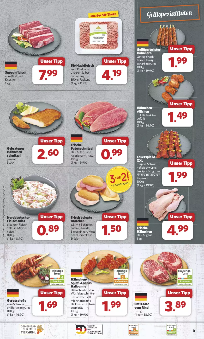 Aktueller Prospekt Combi - Prospekte - von 26.08 bis 31.08.2024 - strona 5 - produkty: ananas, bier, bierschinken, bio, braten, brötchen, eis, entrecôte, fleisch, fleischkäse, fleischsalat, Frische Hähnchen, Geflügel, gewürz, gouda, grill, Grillkäse, gyros, hackfleisch, hähnchenbrust, Hähnchenschnitzel, Halloumi, hirtenkäse, Käse, mayonnaise, Mett, natur, nero, peperoni, Peroni, pute, putenschnitzel, rind, salami, salat, schinken, schnitten, schnitzel, schwein, schweine, schweinefleisch, Spezi, suppe, suppen, suppenfleisch, Ti, wein, weine, würfel, Yo