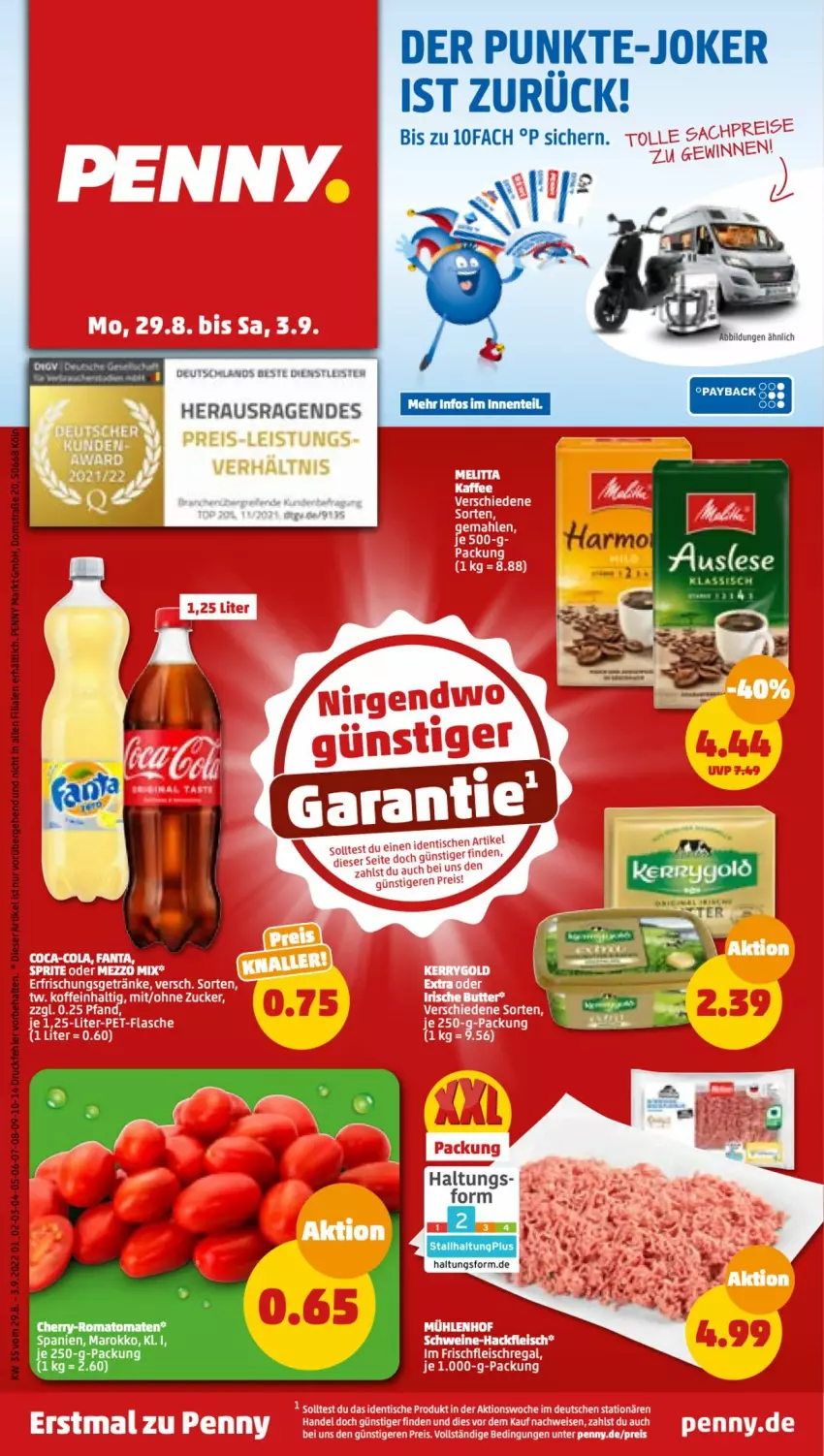 Aktueller Prospekt Penny - Prospekte - von 29.08 bis 03.09.2022 - strona 1 - produkty: Diesel, eis, elle, fleisch, regal, Ti