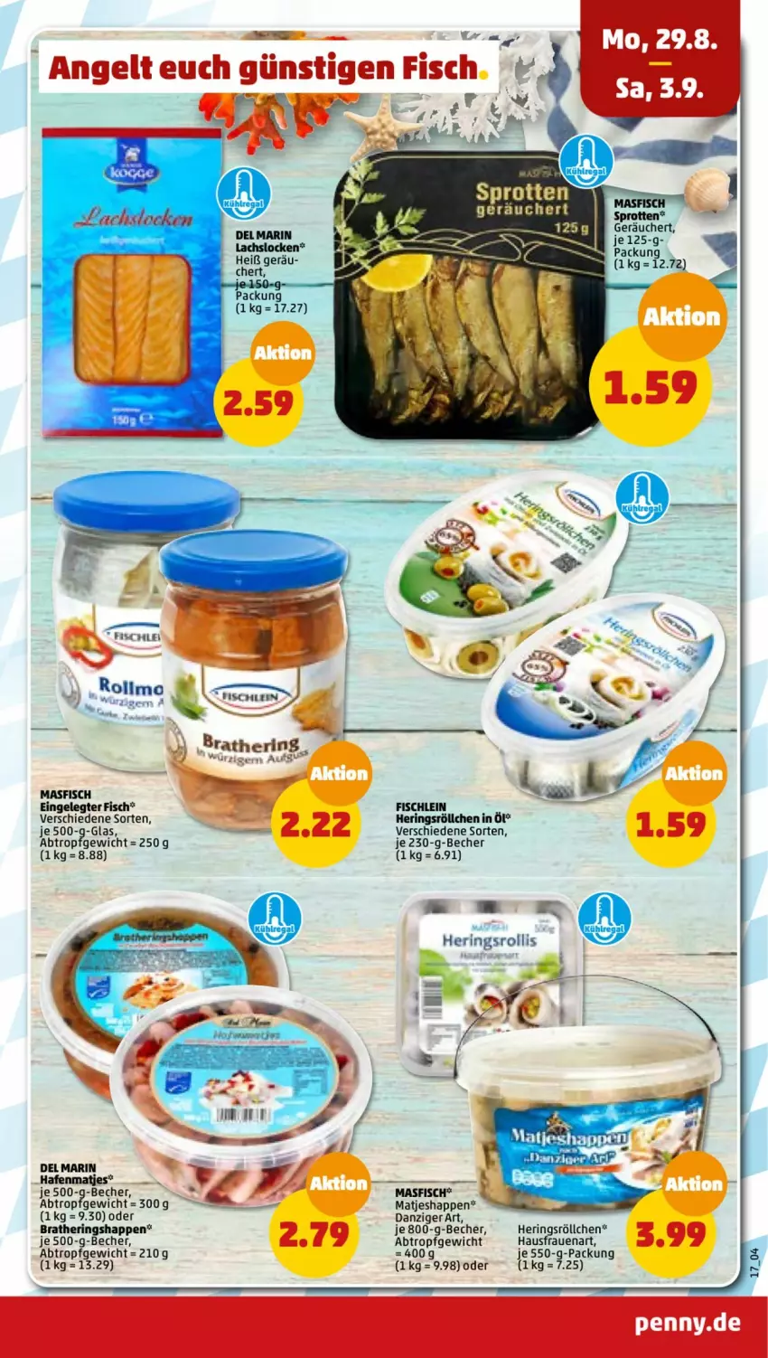 Aktueller Prospekt Penny - Prospekte - von 29.08 bis 03.09.2022 - strona 17 - produkty: Becher, fisch, hering, Herings, Heringshappen, lachs, matjes, ring