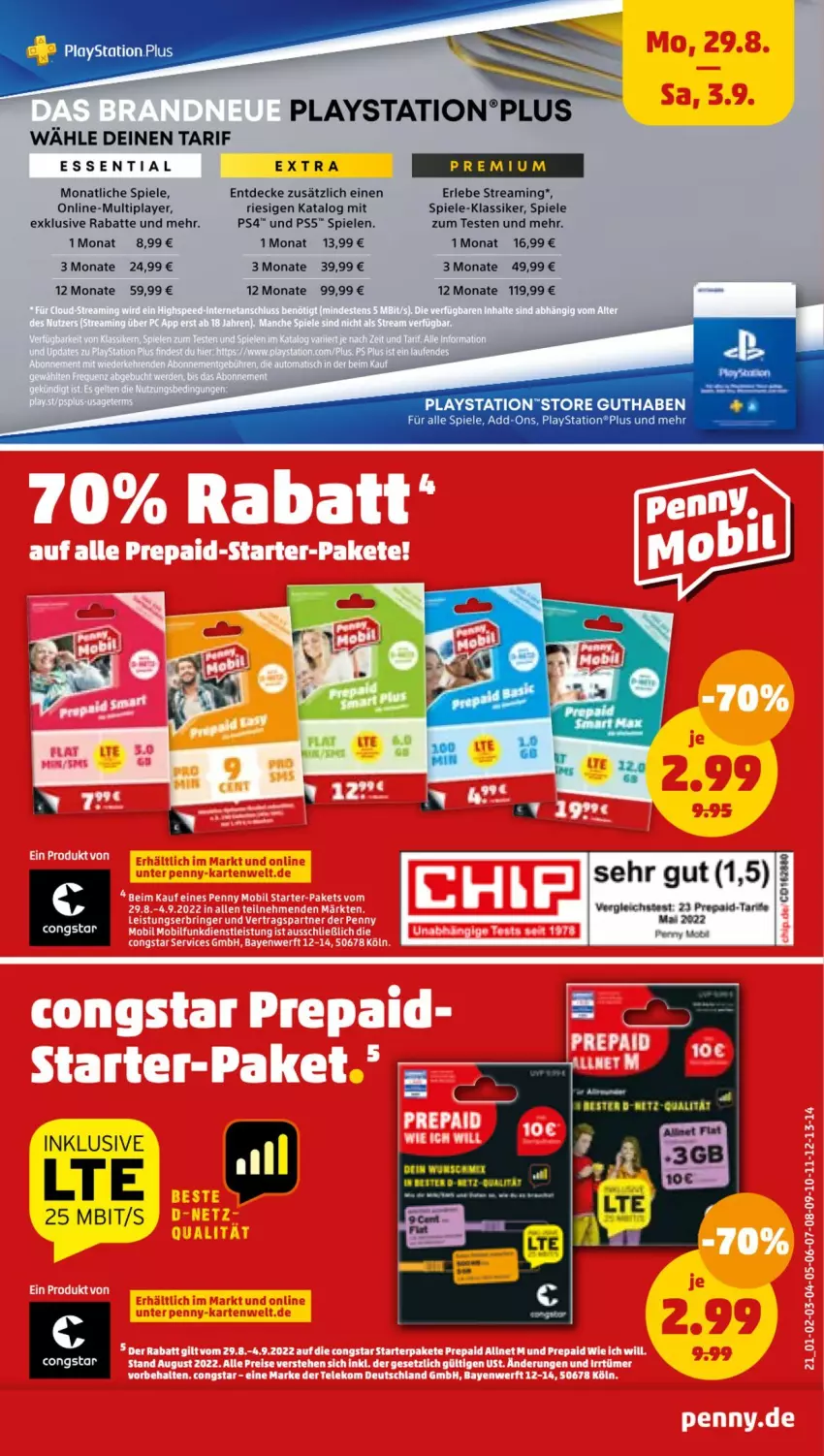 Aktueller Prospekt Penny - Prospekte - von 29.08 bis 03.09.2022 - strona 21 - produkty: bett, congstar, decke, lays, PlayStation, ps4, Spiele, Ti