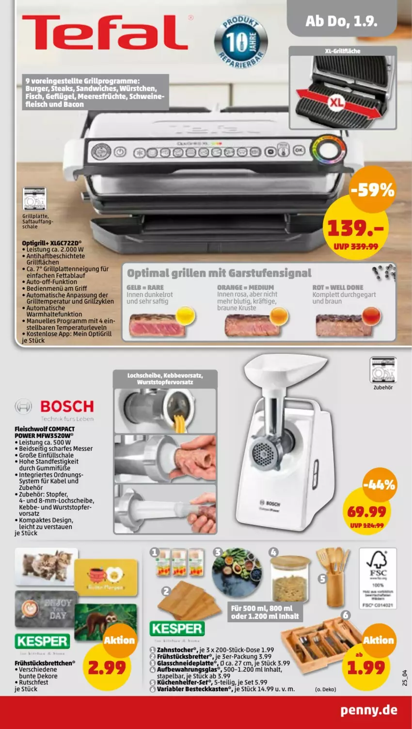 Aktueller Prospekt Penny - Prospekte - von 29.08 bis 03.09.2022 - strona 25 - produkty: auto, besteck, braun, Brettchen, eis, elle, fleisch, grill, grillfläche, grillplatte, küche, Küchen, Küchenhelfer, latte, LG, messer, orange, Ria, saft, Schal, Schale, Signal, Ti, tisch, topf, wurst