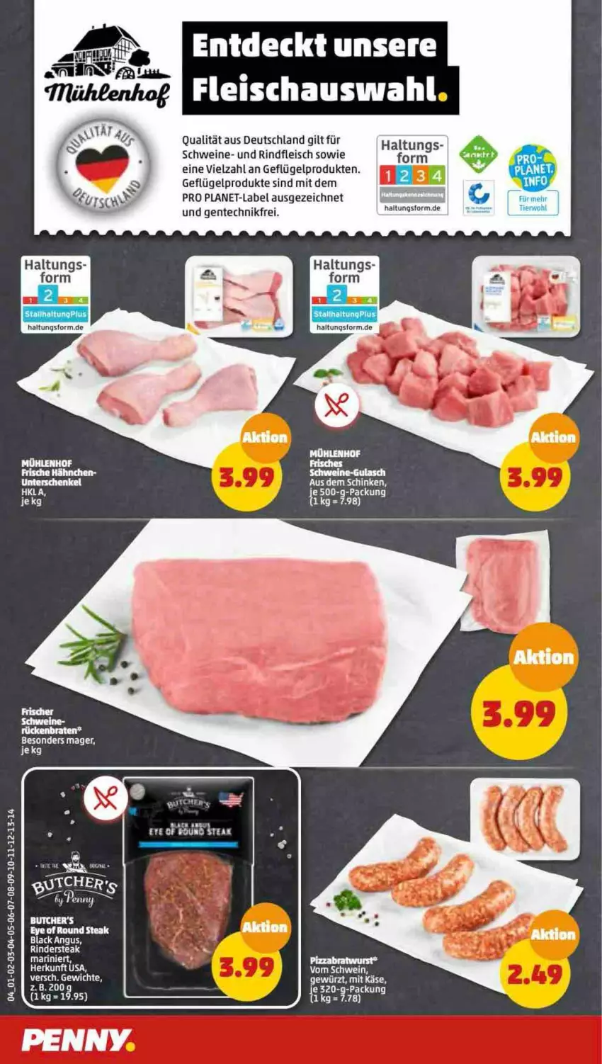 Aktueller Prospekt Penny - Prospekte - von 29.08 bis 03.09.2022 - strona 4 - produkty: eis, ente, fleisch, Geflügel, geflügelprodukte sind mit dem, henkel, lack, rind, rinder, Rindersteak, rindfleisch, schenkel, schwein, schweine, steak, tee, wein, weine