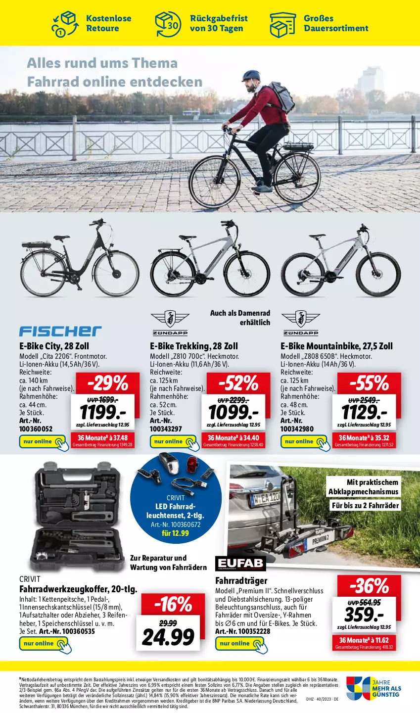 Aktueller Prospekt Lidl - Aktionsprospekt - von 02.10 bis 07.10.2023 - strona 57 - produkty: akku, auer, beleuchtung, crivit, decke, dell, E-Bike, E-Bikes, eis, elle, erde, Fahrrad, Kette, koffer, Leuchte, leuchten, LG, Mode, Mountainbike, ndk, reifen, reis, rwe, Ti, tisch, werkzeug