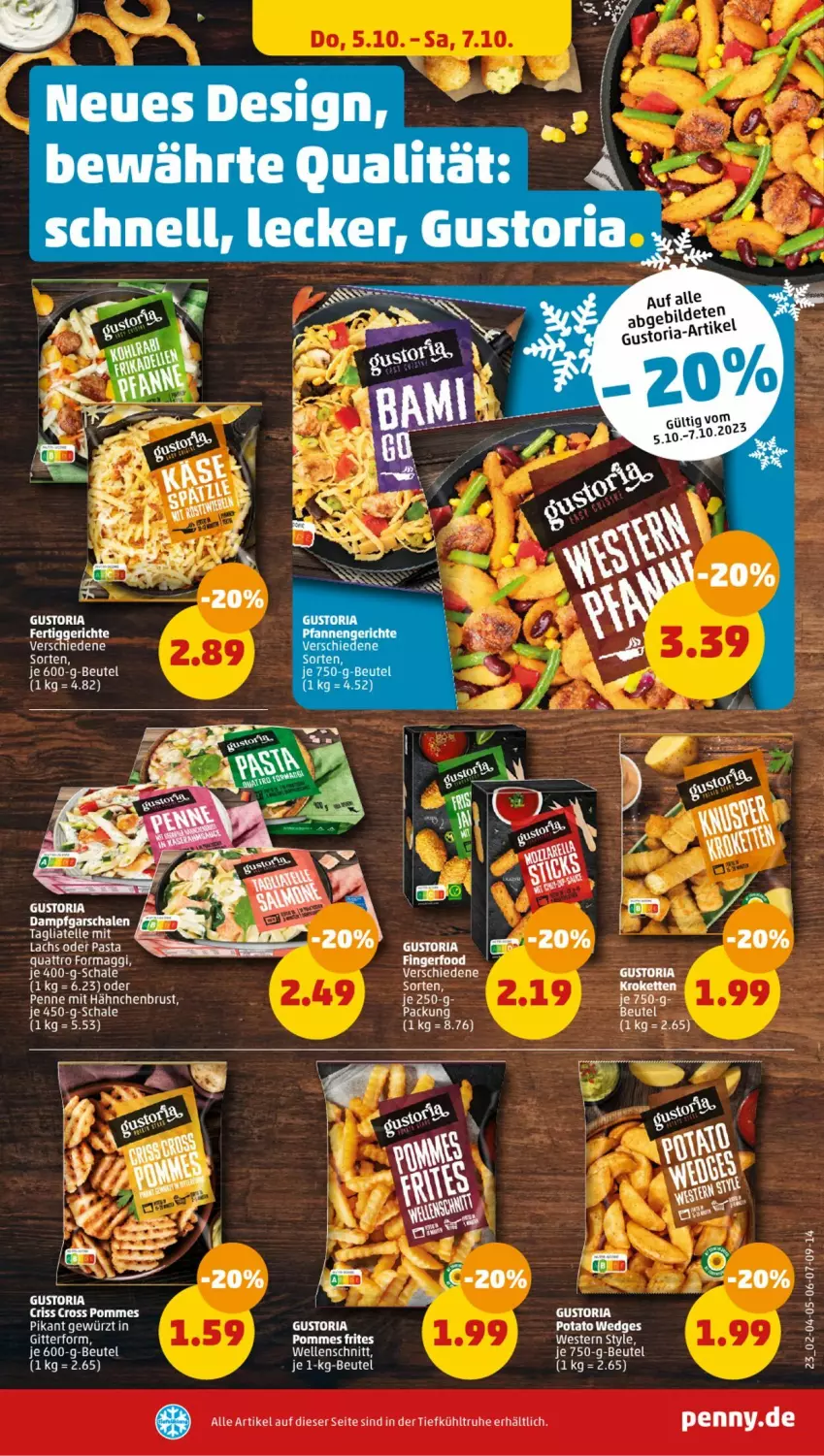 Aktueller Prospekt Penny - Prospekte - von 02.10 bis 07.10.2023 - strona 25 - produkty: beutel, elle, gin, hähnchenbrust, Heu, lachs, maggi, pasta, penne, Ria, Schal, Schale, tagliatelle, Ti, wedges