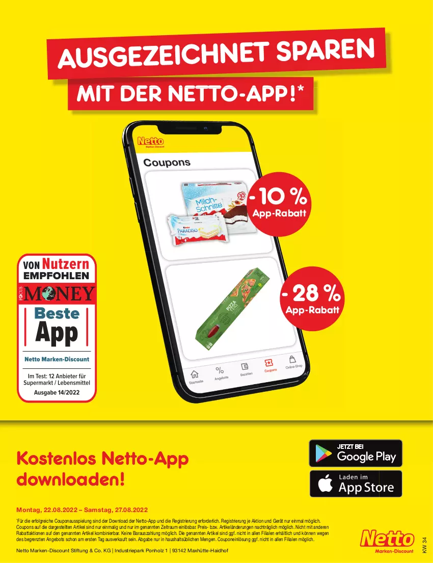 Aktueller Prospekt Netto Marken-Discount - Filial-Angebote - von 22.08 bis 27.08.2022 - strona 45 - produkty: angebot, coupon, coupons, discount, eis, Holz, LG, marken-discount, reis, Ti, ZTE