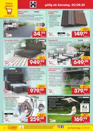 Gazetka promocyjna Netto Marken-Discount - Filial-Angebote - Gazetka - ważna od 27.08 do 27.08.2022 - strona 42 - produkty: dell, eier, eis, elle, ente, getränk, getränke, hängesessel, hocker, hollywoodschaukel, Holz, Kinder, kissen, korb, Liege, Mode, ndk, reis, Ria, rückenlehne, Schaukel, sessel, Sitzauflage, sitzkissen, sonnenliege, strandkorb, Ti, versandkostenfrei, wasser