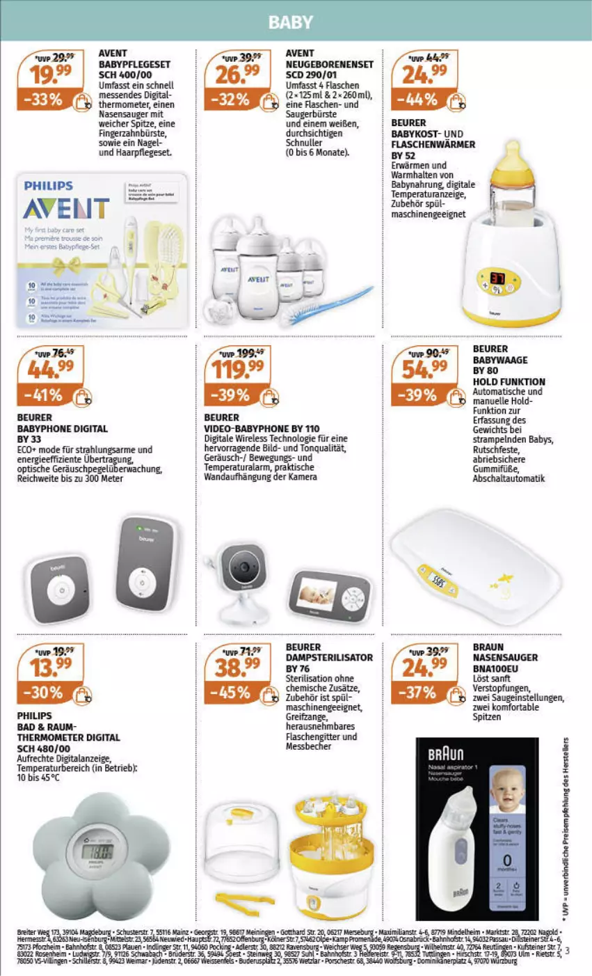 Aktueller Prospekt Mueller - Haushalt & Leben - von 31.10 bis 05.11.2022 - strona 3 - produkty: auto, Babynahrung, Babyphone, Bad, beurer, braun, bürste, deo, eis, elle, flasche, kamera, Philips, reis, rel, rum, teller, thermometer, Ti, tisch, Waage, zahnbürste