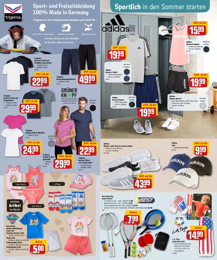 Aktueller Prospekt Rewe - Prospekte - von 30.05 bis 04.06.2022 - strona 25 - produkty: acer, Adidas, Anzug, Bad, ball, Bau, baumwolle, bermuda, bermudas, Cap, dell, eis, Germ, handschuhe, hemd, hemden, herren-bermuda, herren-shorts, herren-t-shirt, jumbo, Kinder, kleid, Kleidung, mint, Mode, Paw Patrol, sac, Schlafanzug, schuhe, shirt, shorts, slip, slips, sneaker, socken, Sport, sportschuhe, T-Shirt, tanktop, Ti, tisch, Unterhemd, unterhemden, wolle