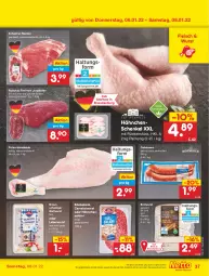 Gazetka promocyjna Netto Marken-Discount - Filial Angebote - Gazetka - ważna od 08.01 do 08.01.2022 - strona 37 - produkty: angebot, braten, bratwurst, braun, Cabanossi, Edelsalami, eis, Falsches Filet, filet, fleisch, für grill und pfanne, grill, grill und pfanne, hähnchenschenkel, henkel, jungbullen, leberwurst, Mett, mettwurst, pfanne, pute, saft, salami, schenkel, schwein, schweine, Ti, und pfanne, wein, weine, wurst, ZTE