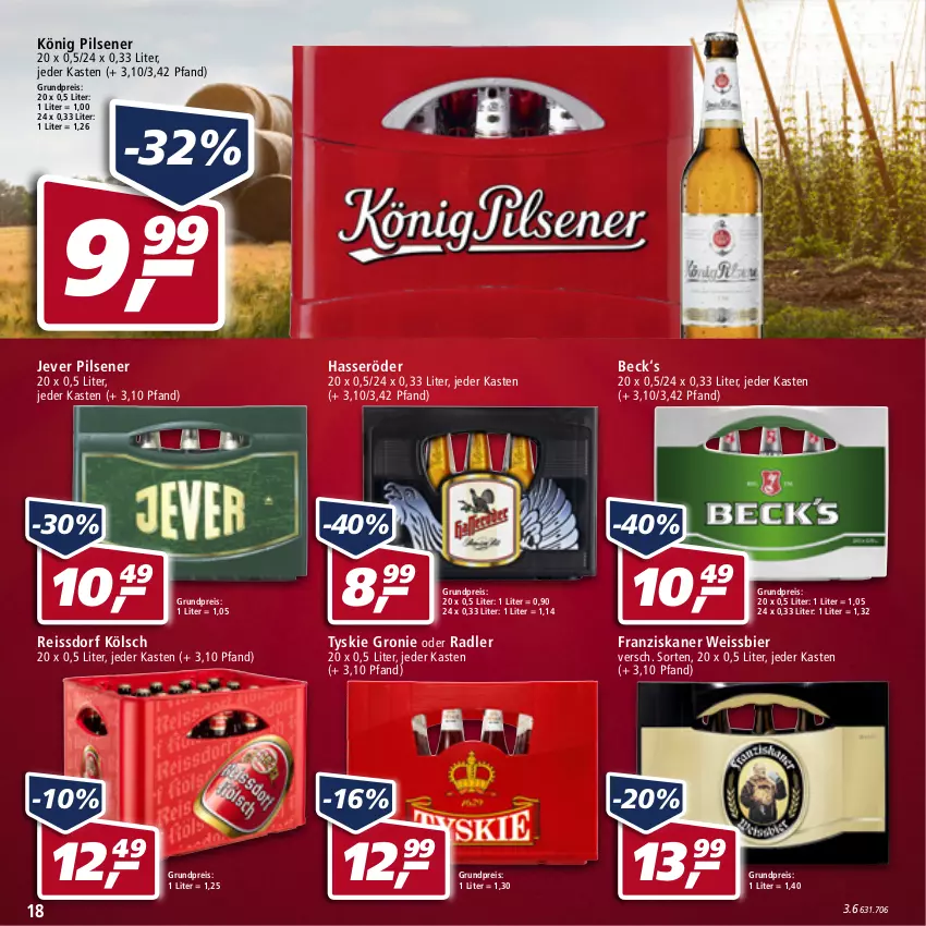 Aktueller Prospekt Real - von 14.03 bis 19.03.2022 - strona 18 - produkty: bier, eis, franziskaner, hasseröder, jever, jever pilsener, könig pilsener, oder radler, pils, pilsener, radler, reis, reiss, ssd, tyskie, weissbier