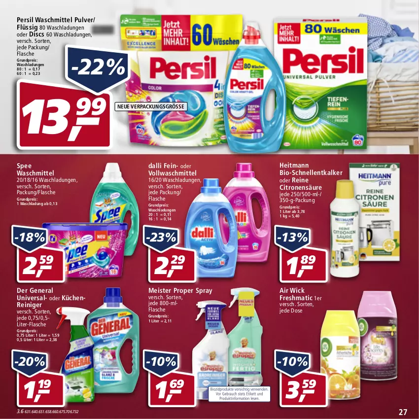 Aktueller Prospekt Real - von 14.03 bis 19.03.2022 - strona 27 - produkty: Air Wick, bio, dalli, eis, elle, entkalker, flasche, heitmann, küche, Küchen, Meister, meister proper, persil, persil waschmittel, reiniger, reis, Schnellentkalker, spee, Ti, vollwaschmittel, waschmittel, WICK