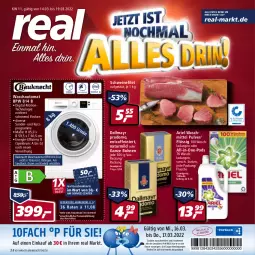 Gazetka promocyjna Real - Gazetka - ważna od 19.03 do 19.03.2022 - strona 1 - produkty: ariel, ariel waschmittel, auto, Bau, bauknecht, bohne, bohnen, coffein, coupon, dallmayr, dallmayr prodomo, eis, elle, ente, filet, flasche, natur, payback, Pods, prodomo, reis, rum, schwein, schweine, schweinefilet, Spektrum, teller, Ti, waschmittel, wein, weine