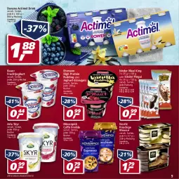 Gazetka promocyjna Real - Gazetka - ważna od 19.03 do 19.03.2022 - strona 9 - produkty: actimel, actimel drink, arla, arla skyr, auer, Bau, Bauer, Becher, danone, danone actimel drink, drink, ehrmann, eis, freddo, frucht, fruchtjoghurt, joghur, joghurt, Kinder, Kinder Maxi, kinder maxi king, kinder pingui, Knackige Mousse, mousse, mövenpick, nestlé, pingui, pudding, reis, Skyr, Ti