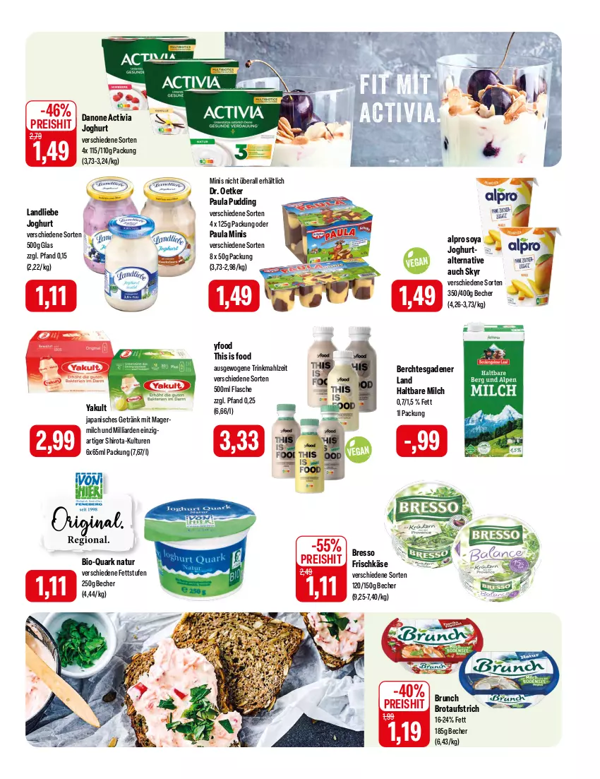 Aktueller Prospekt Feneberg - Prospekte - von 15.02 bis 17.02.2024 - strona 7 - produkty: activia, activia joghurt, alpro, aufstrich, Becher, bio, bresso, brot, brotaufstrich, danone, danone activia, Dr. Oetker, eis, flasche, frischkäse, Germ, getränk, haltbare milch, joghur, joghurt, Käse, landliebe, landliebe joghurt, milch, natur, Paula, paula pudding, pudding, quark, reis, Skyr, soya, Ti