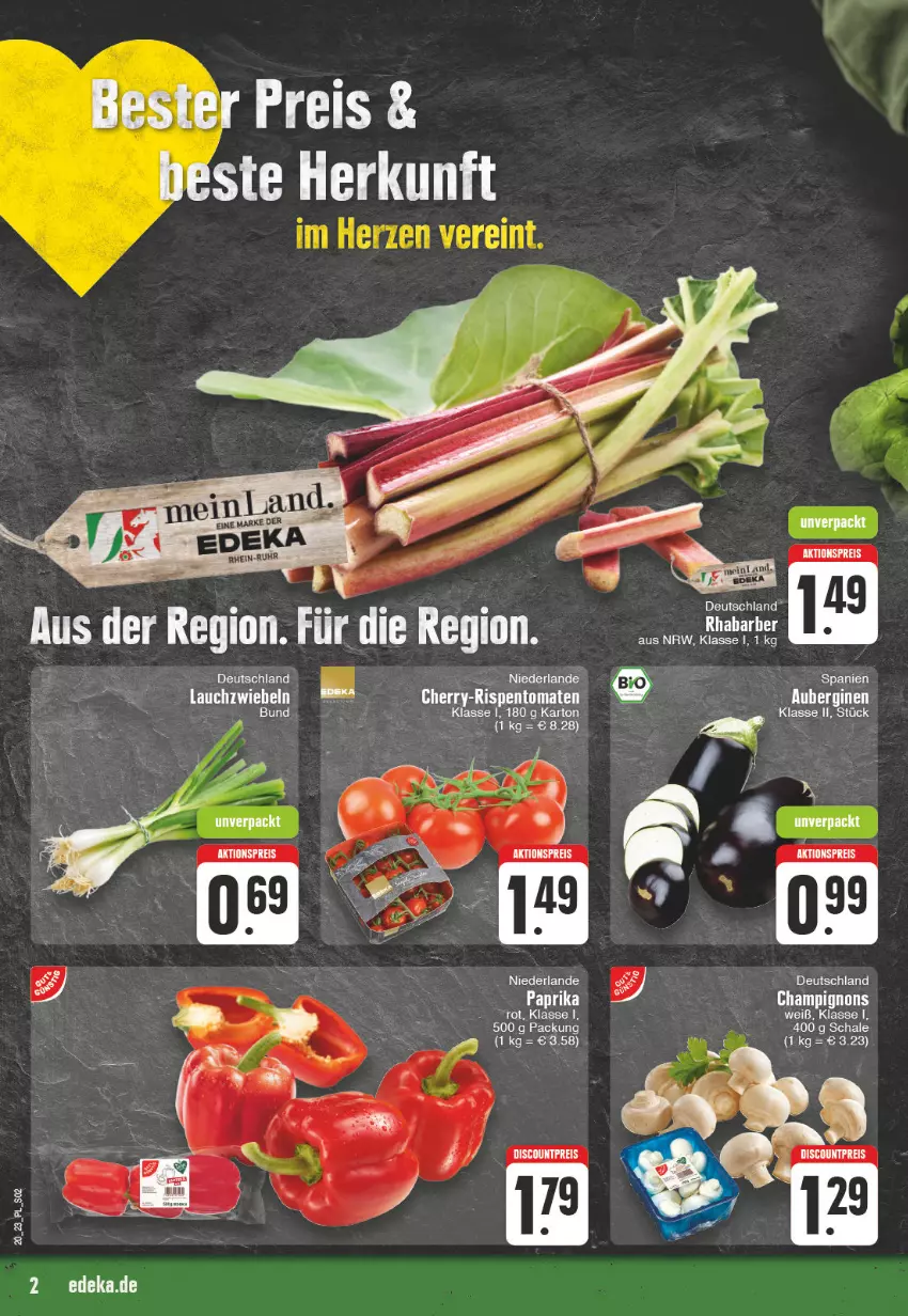 Aktueller Prospekt E Center - Angebote der Woche - von 15.05 bis 20.05.2023 - strona 2 - produkty: aktionspreis, aubergine, auberginen, champignon, champignons, eis, gin, paprika, reis, Schal, Schale, Ti